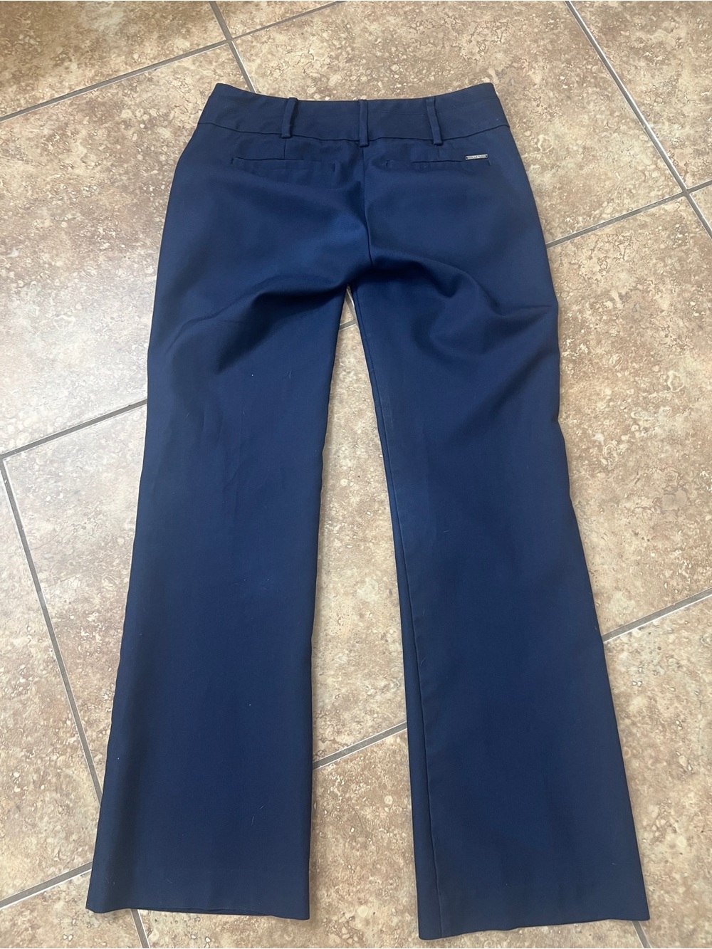 New York & Company Navy Flat-Front Chinos